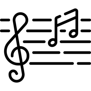 Graphic image of music symbols.